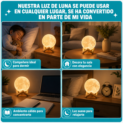 Lámpara Luna 3D Relajante RGB