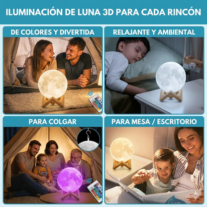 Lámpara Luna 3D Relajante RGB